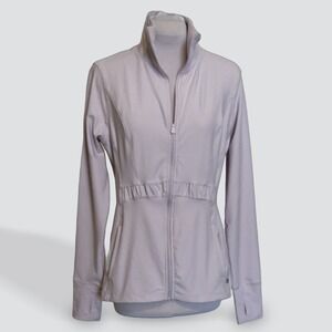 Apana Womens Lavender Purple Full Zip Athletic Jacket Thumbholes Size Small